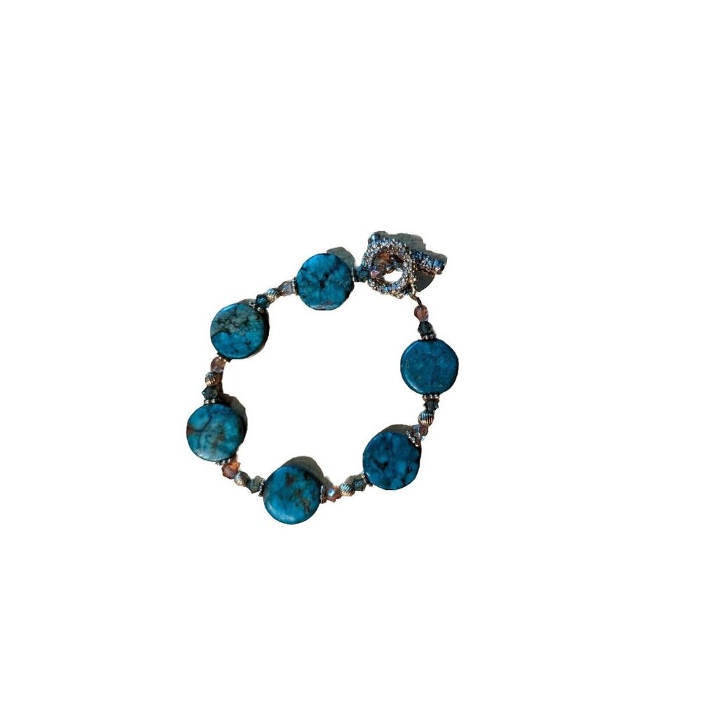 Alexis K S Flat Beaded Turquoise Hande Bracelet